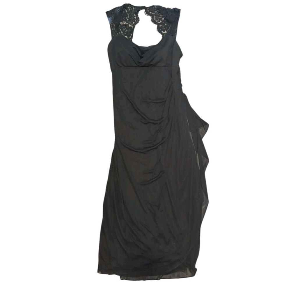Xscape Black Backless Lace Dress